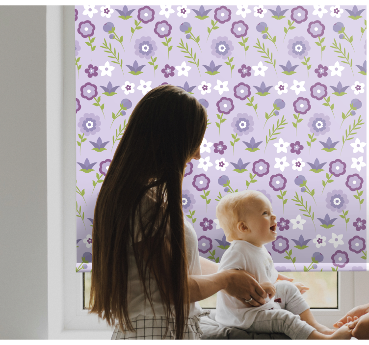 Floral Pattern Harmony flower roller blind - TenStickers