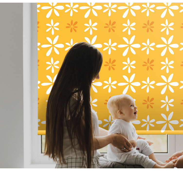 Floral Sunshine Pattern flowers and plants roller blind - TenStickers