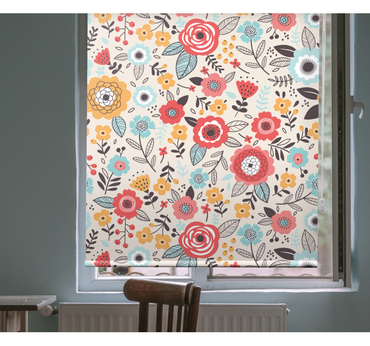 Flowers and plants roller blind vibrant botanical design - TenStickers