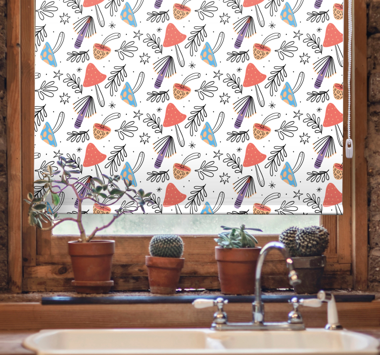 Funky Floral Design flowers and plants roller blind - TenStickers