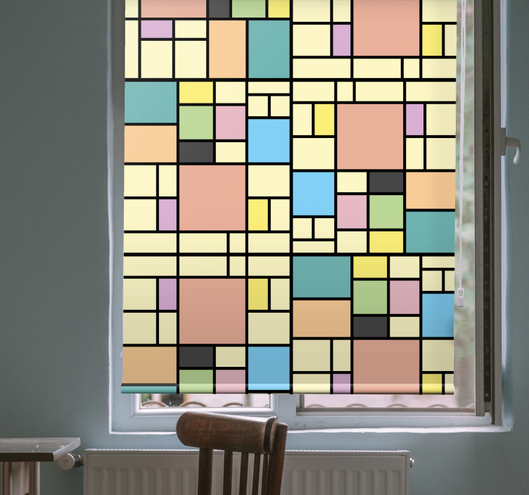 Geometric Color Squares modern roller blind - TenStickers