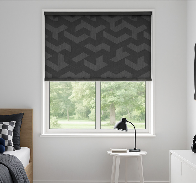 Geometric dark forms teenage bedroom roller blind - TenStickers
