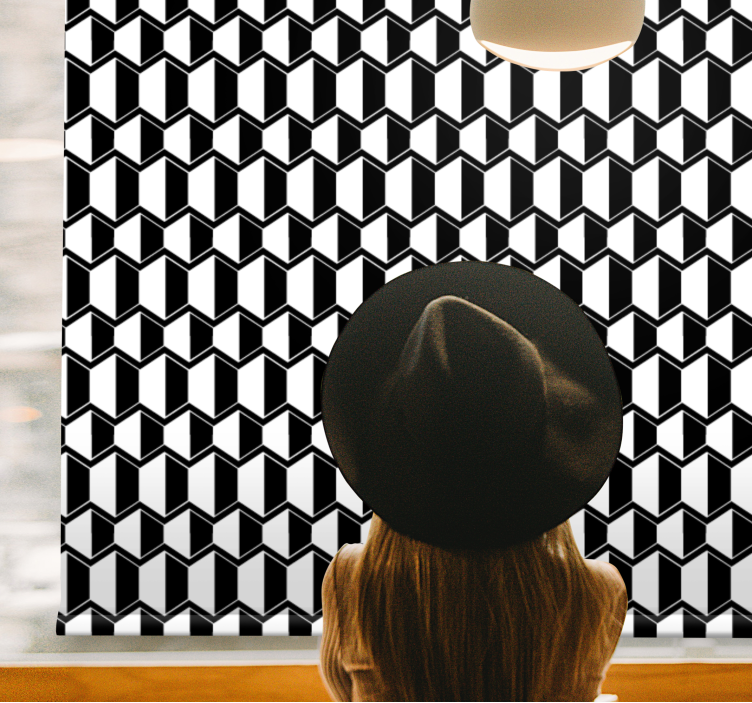 Geometric Monochrome Pattern modern roller blind - TenStickers