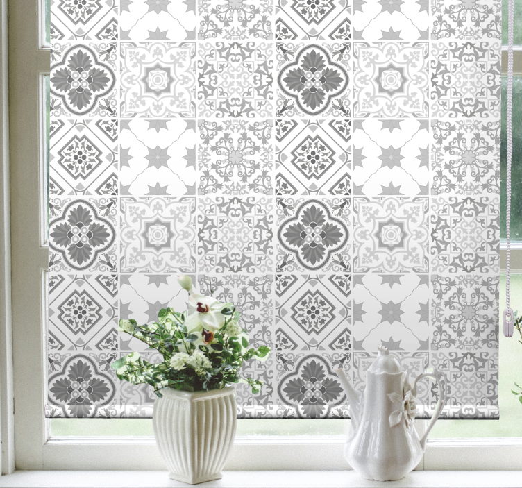 Geometric Pattern Tiles fun roller blind - TenStickers