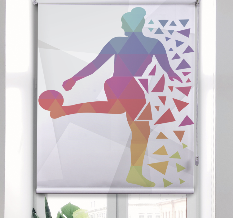 Geometric Soccer Player sports roller blind - TenStickers
