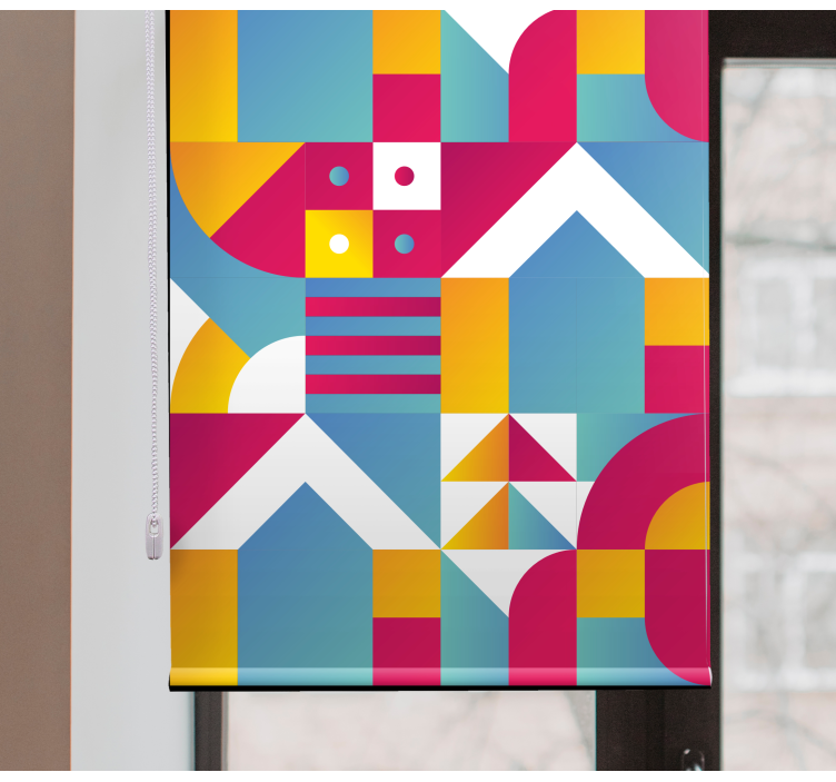 Geometric Urban Patterns modern roller blind - TenStickers