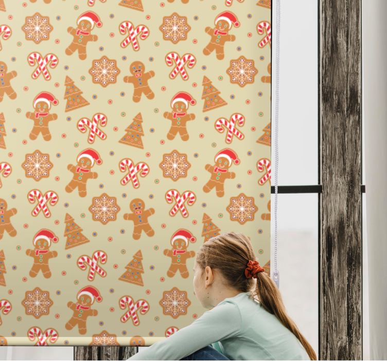 Gingerbread holiday cheer original roller blind - TenStickers