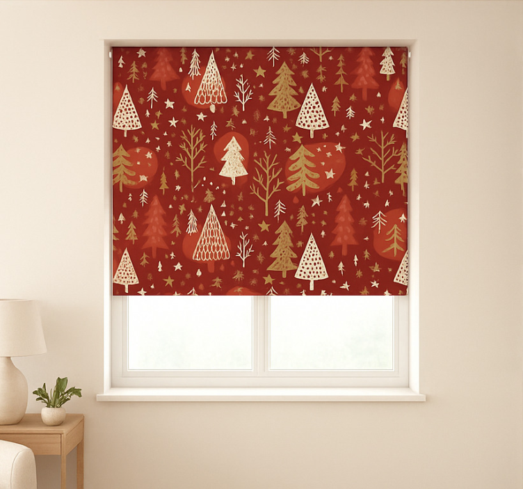 Green Festive Icons living room roller blind - TenStickers
