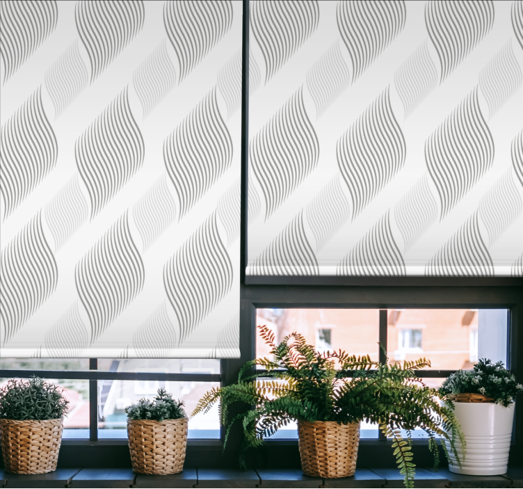 Grey wave pattern elegant roller blind - TenStickers