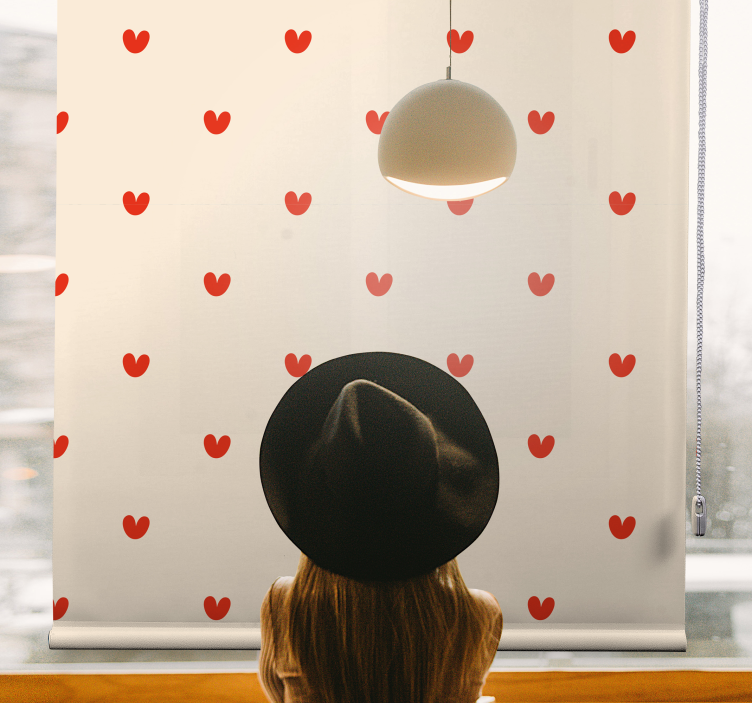 Heart Pattern Simplicity romantic roller blind - TenStickers