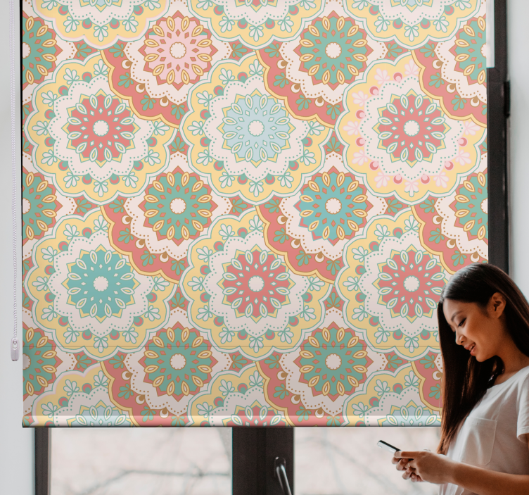 Intricate Floral Patterns flower roller blind - TenStickers