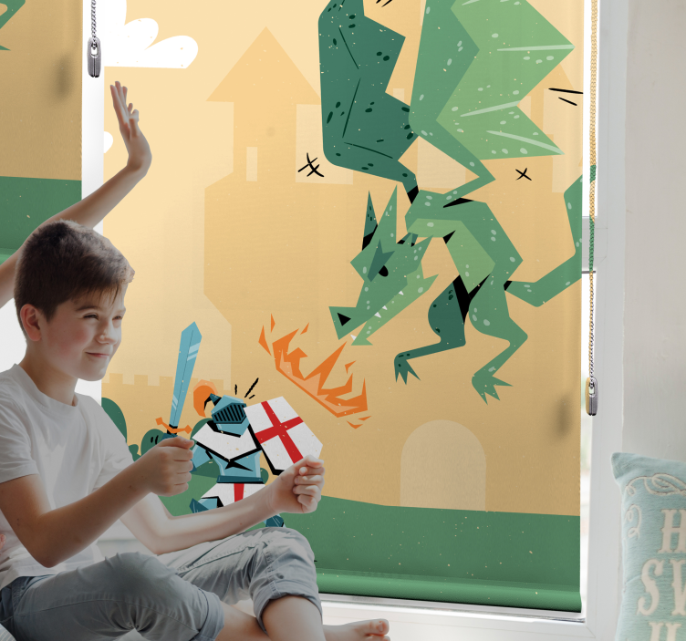 Knight Battles Dragon animal roller blind - TenStickers