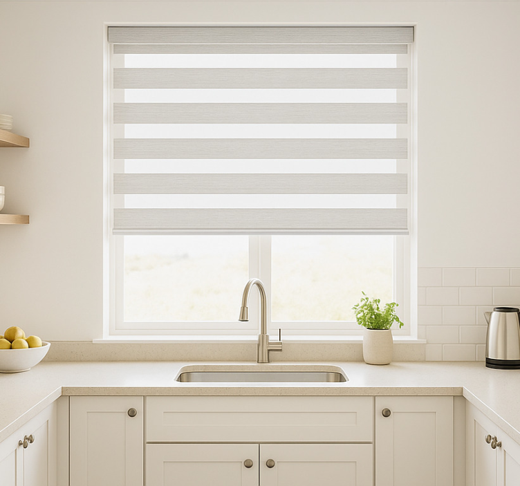 Marble white stripes modern roller blind - TenStickers