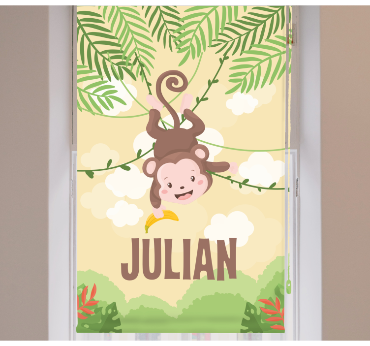 Little monkey on branch Childrens blind - TenStickers