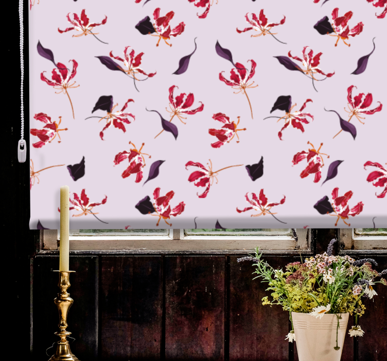 Lush pattern flowers and plants roller blind - TenStickers