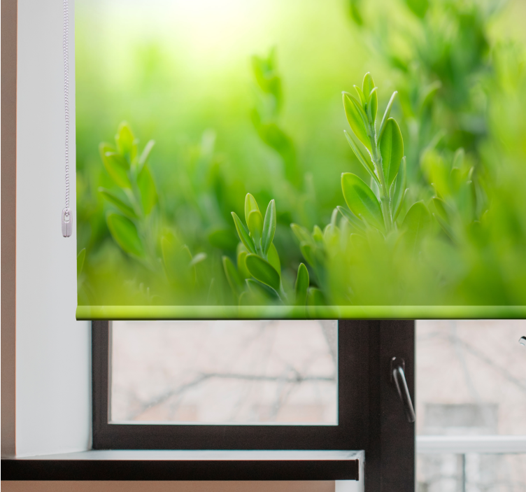 Lush greenery picture flowers and plants roller blind - TenStickers