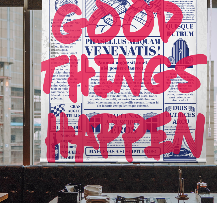 Good things happen text roller blind - TenStickers