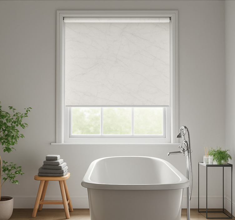 Marble style bathroom roller blind - TenStickers