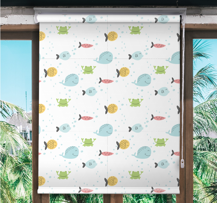 Marine life for kids animal roller blind - TenStickers