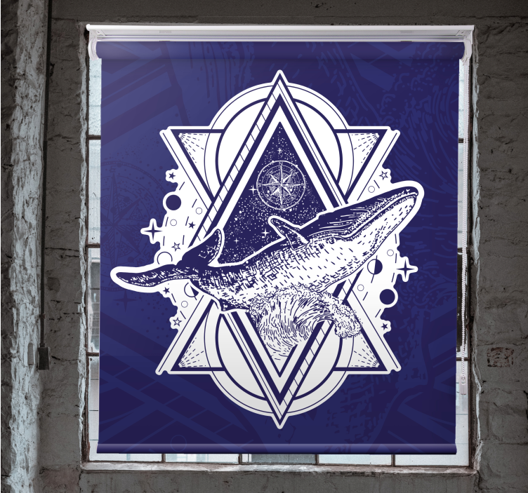 Massive whale silhouette animal roller blind - TenStickers