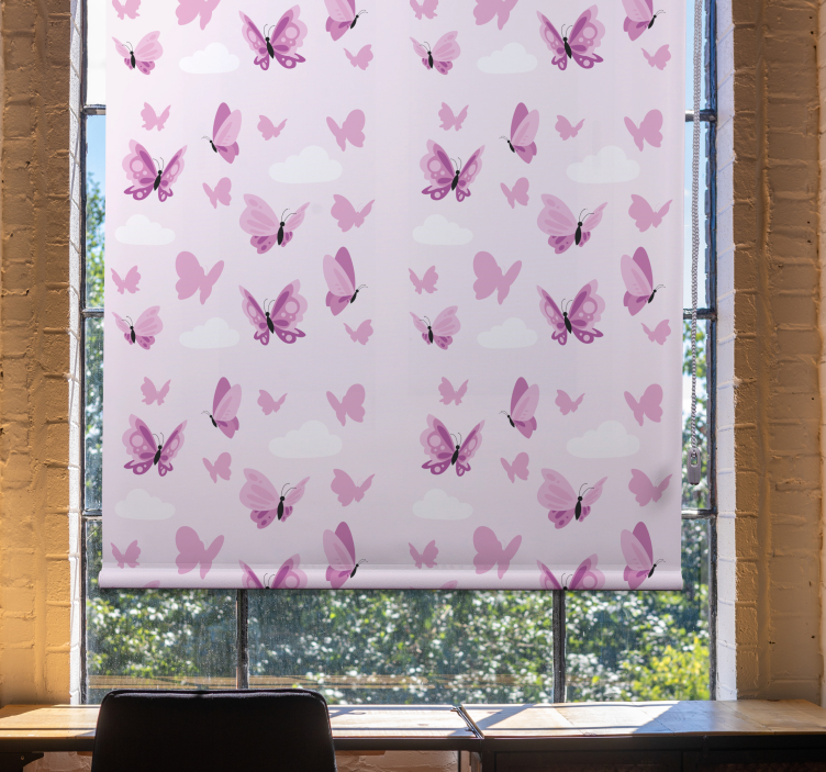 Minimalistic flying butterflies Childrens blind - TenStickers