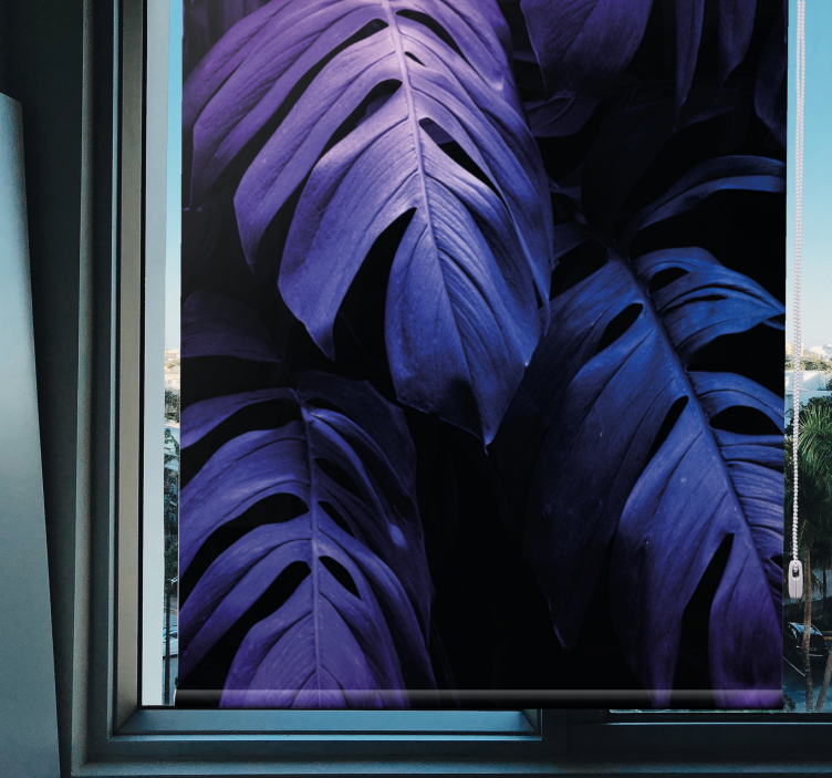 Monstera Deliciosa Foliage flowers and plants roller blind - TenStickers