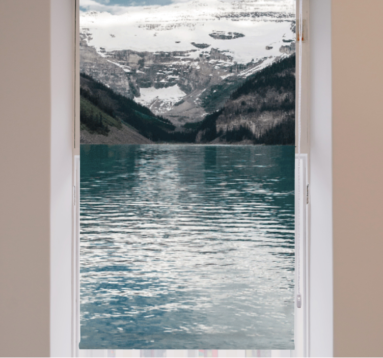 Mountain lake reflections original roller blind - TenStickers