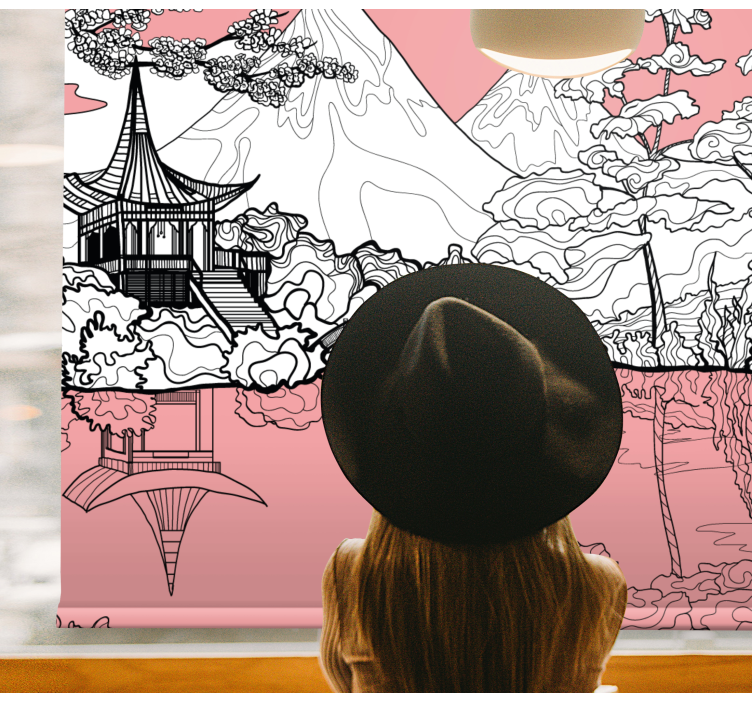 Mountain landscape reflection zen roller blind - TenStickers