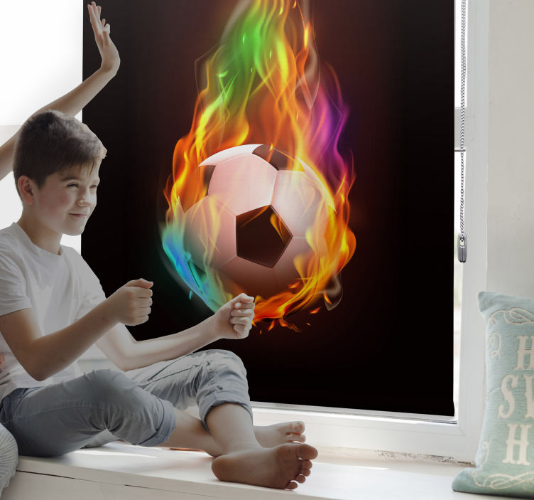 Multicolor fire ball Football blind - TenStickers