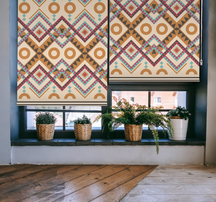 Multicolored diamonds pattern window blind - TenStickers