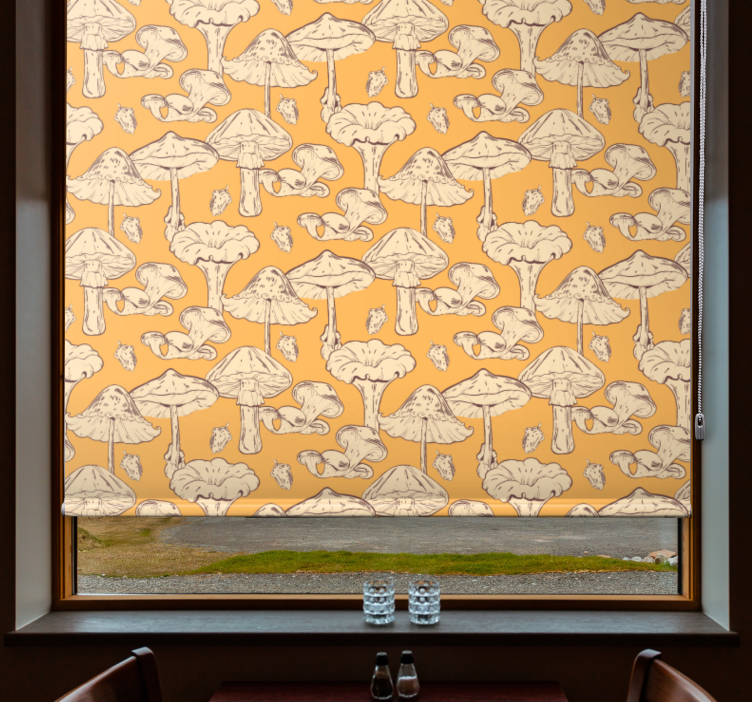 MUSHROOM PATTERN DESIGN flower roller blind - TenStickers