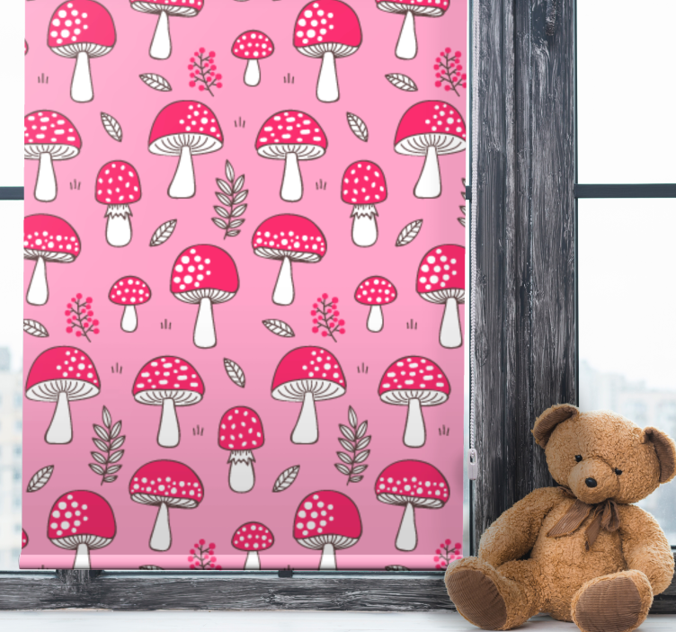 Mushroom Patterns flowers and plants roller blind - TenStickers