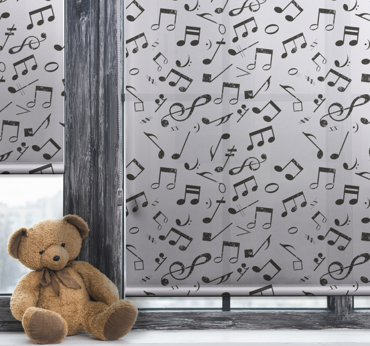 Musical Notation Cascade children room roller blind - TenStickers