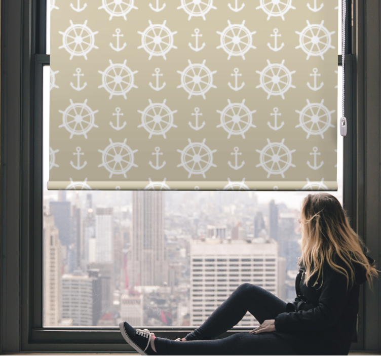 Nautical wheel pattern original roller blind - TenStickers