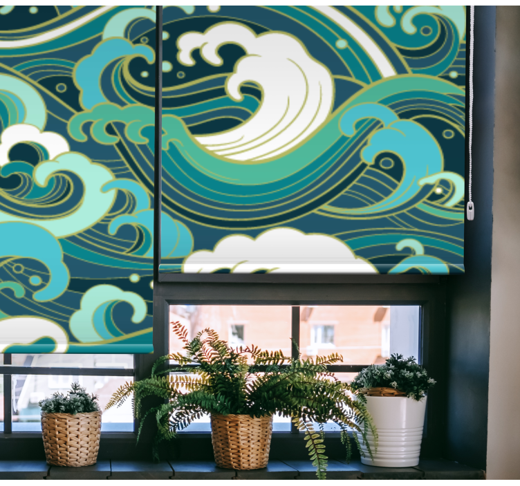 Art Nouveau waves original roller blind - TenStickers