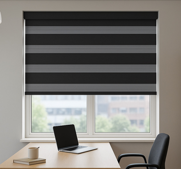 Office roller blind trendy black sun protection - TenStickers