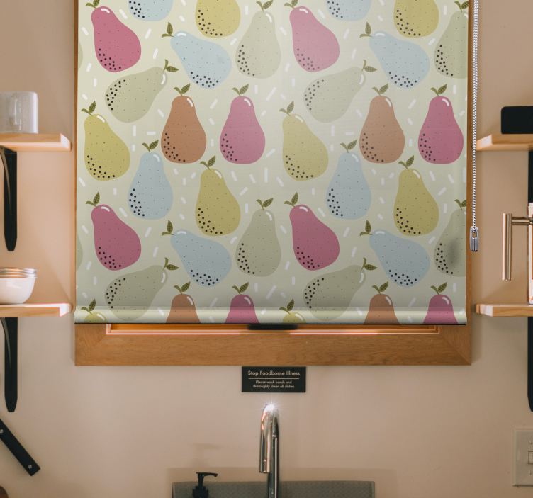 Patterned Pear Illustration fruit and vegetable roller blind - TenStickers