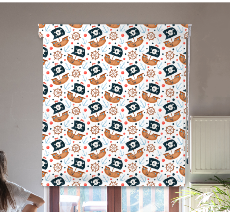 Pirate ship pattern children room roller blind - TenStickers