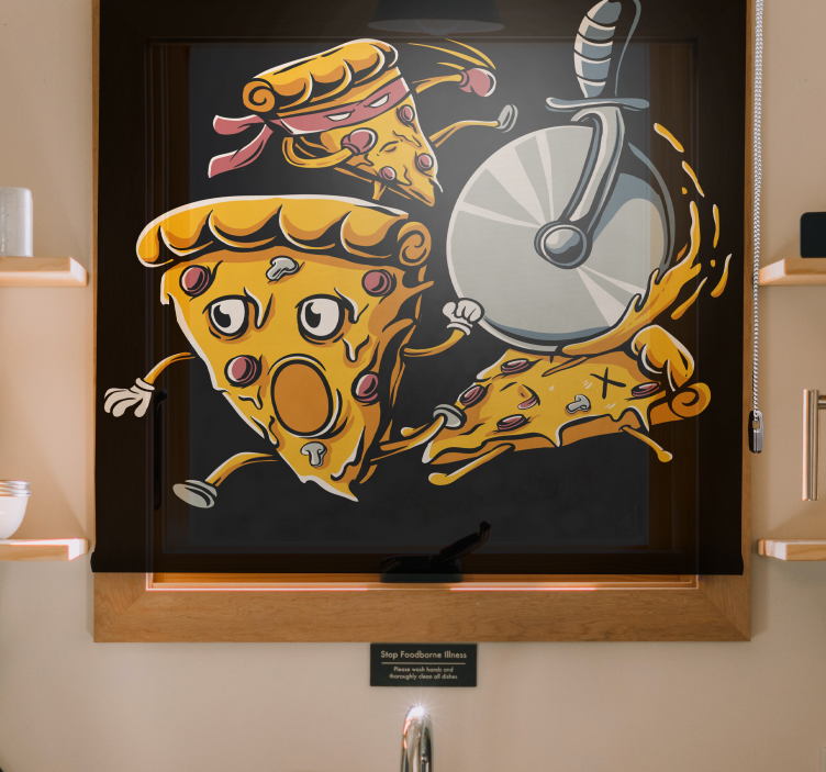 Pizza Fun dining room blind - TenStickers