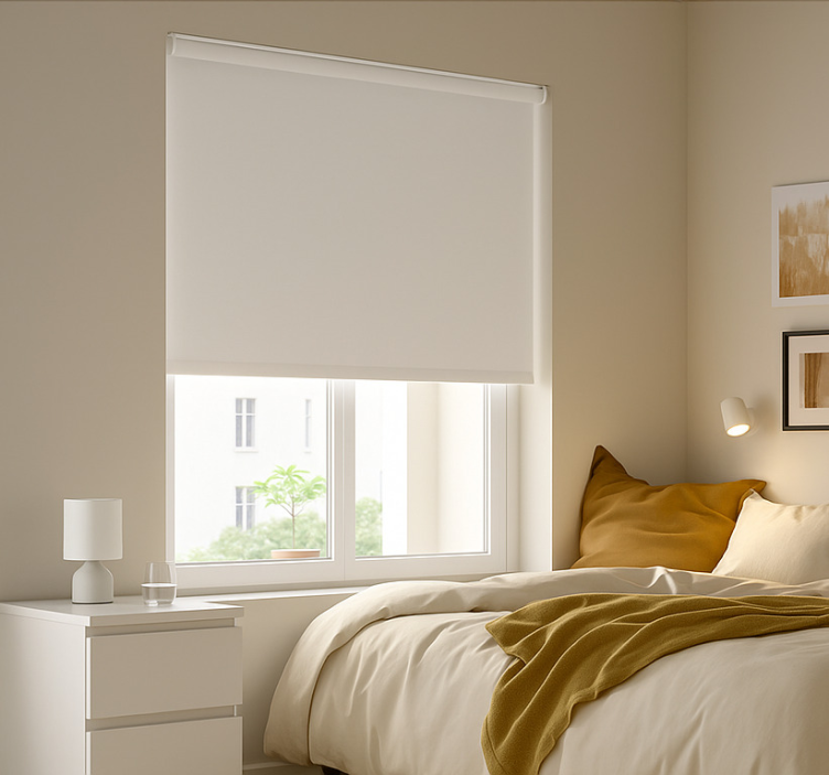 Plain cream white modern roller blind - TenStickers