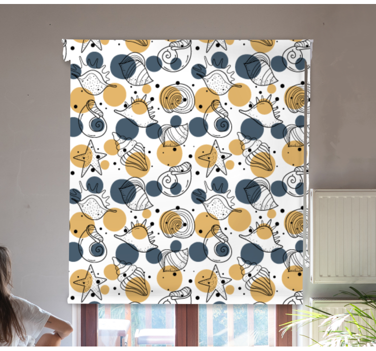 Abstract sea life animal roller blind - TenStickers