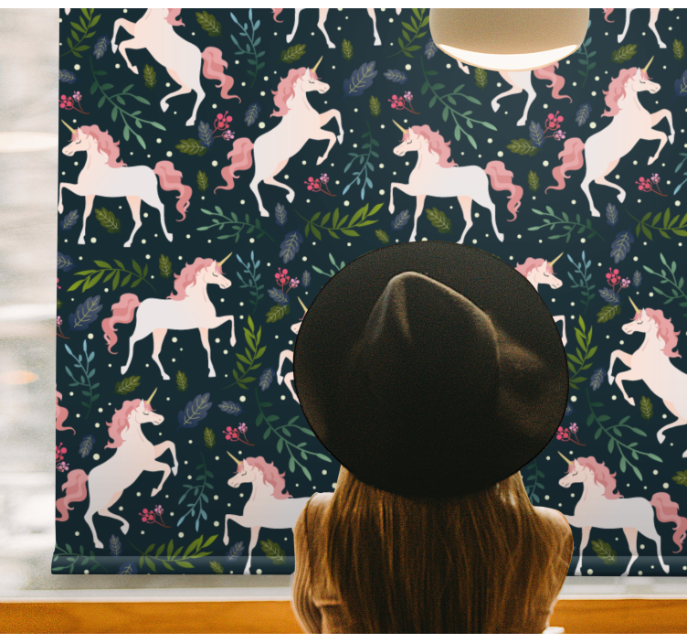 Realistic unicorn pattern children room roller blind - TenStickers