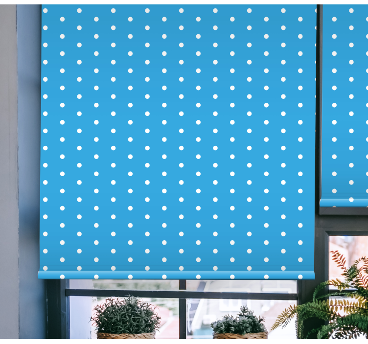 Polka Dot Theme blue roller blind - TenStickers