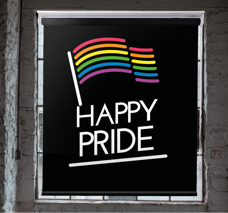 Rainbow flag message text roller blind - TenStickers