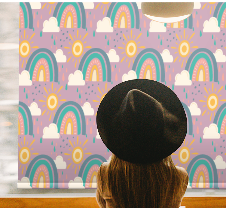 RAINBOWS AND SUNS children room roller blind - TenStickers