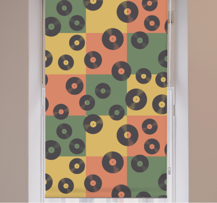 Retro roller blind vinyl records design - TenStickers