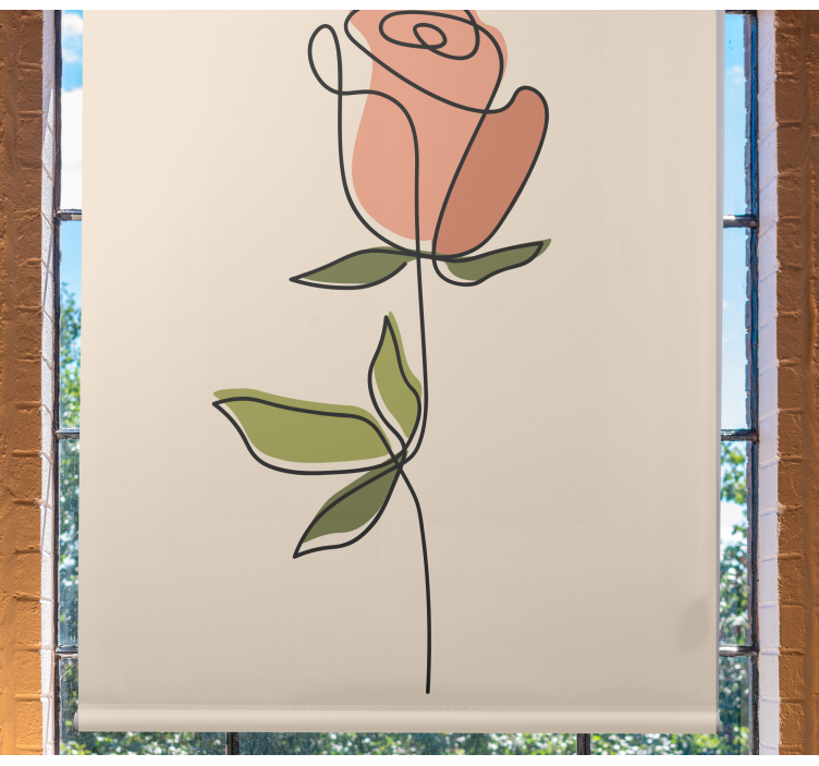 Rose Outline flower roller blind - TenStickers