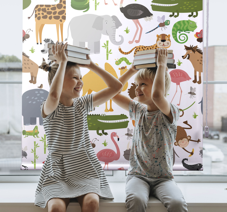 Safari Animal Friends animal roller blind - TenStickers