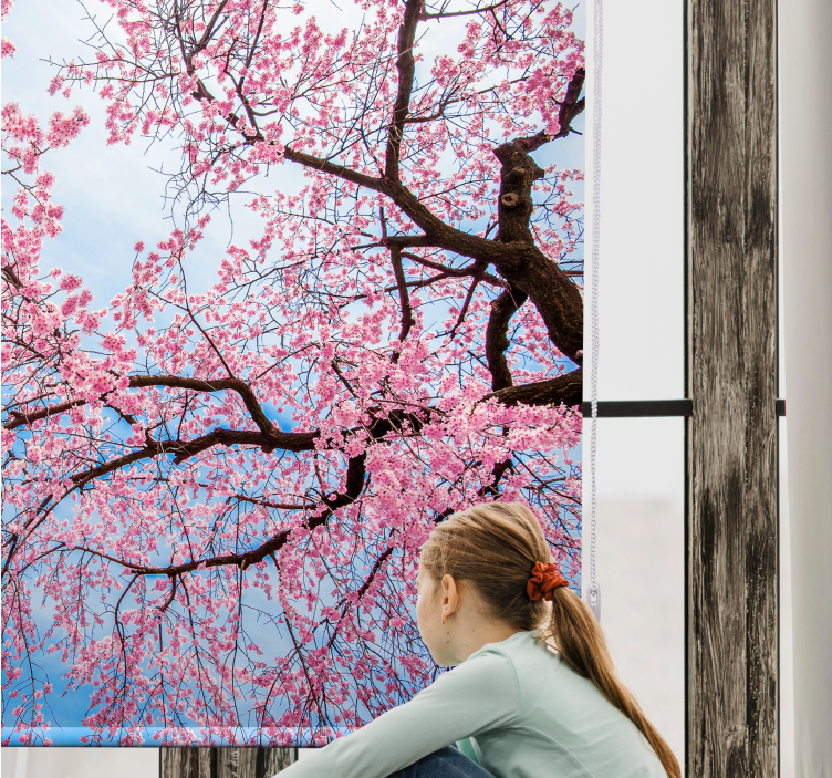 Sakura Limb flowers and plants roller blind - TenStickers