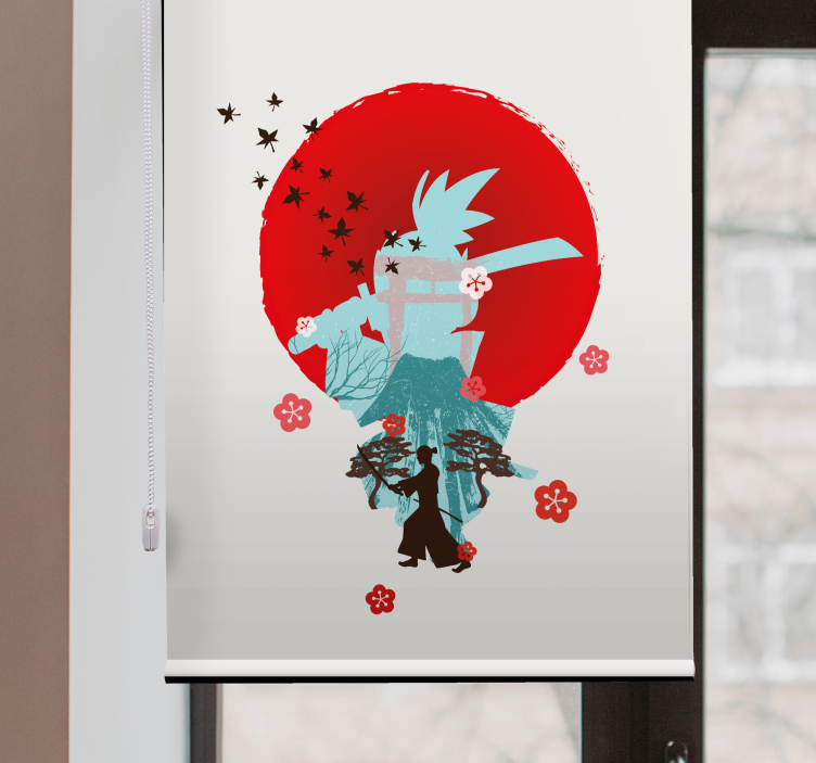 Samurai silhouette superhero roller blind - TenStickers